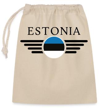 Estonie Style Design T-shirt - Sac cadeau en coton avec cordon (25 x 30 cm) - nature - Devant
