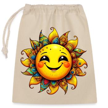 Sun - Closable cotton gift bag (25x30cm) - nature - Front