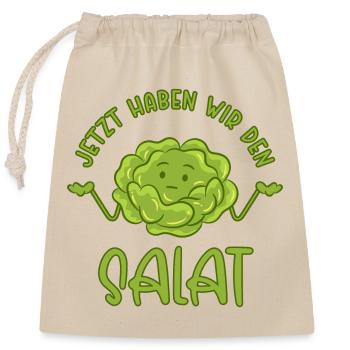 Now we have the salad - Closable cotton gift bag (25x30cm) - nature - Front