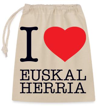 I LOVE EUSKAL HERRIA Basque Country - Closable cotton gift bag (25x30cm) - nature - Front