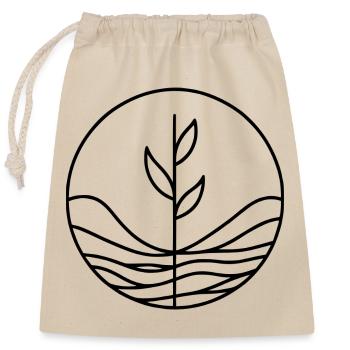 Design végétal minimaliste - Sac cadeau en coton avec cordon (25 x 30 cm) - nature - Devant