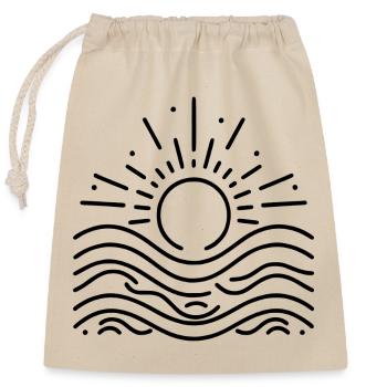 Soleil et mer – Une interaction harmonieuse - Sac cadeau en coton avec cordon (25 x 30 cm) - nature - Devant