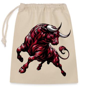 Taureau - Sac cadeau en coton avec cordon (25 x 30 cm) - nature - Devant