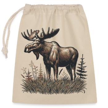 Elk - Closable cotton gift bag (25x30cm) - nature - Front
