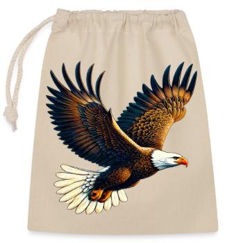 Aigle - Sac cadeau en coton avec cordon (25 x 30 cm) - nature - Devant