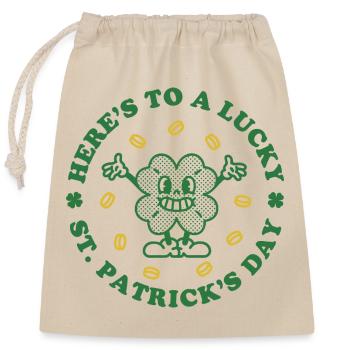 Auf einen glücklichen St. Patrick's Day - Verschließbarer Geschenkbeutel aus Baumwolle (25x30cm) - Natur - Vorne