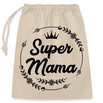 Super maman - Sac cadeau en coton avec cordon (25 x 30 cm) - nature - Devant