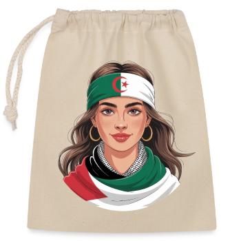 Algerian Algerian Woman Palestine - Closable cotton gift bag (25x30cm) - nature - Front