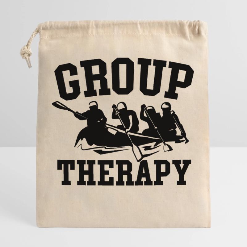 Thérapie de groupe Rafting Aventure Sac cadeau en coton avec cordon (25 x 30 cm)