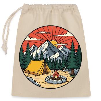 Ecological Mountain Campsite - Closable cotton gift bag (25x30cm) - nature - Front