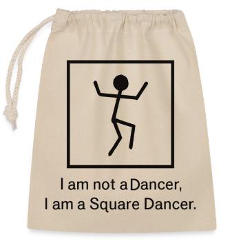 Ich bin ein Square Dancer - Verschließbarer Geschenkbeutel aus Baumwolle (25x30cm) - Natur - Vorne