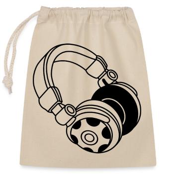 Silhouette du casque : DJ & Music Vibes - Sac cadeau en coton avec cordon (25 x 30 cm) - nature - Devant