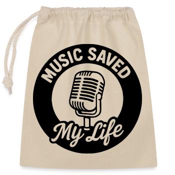Music Saved My Life Retro Tri-blend T-Shirt - Closable cotton gift bag (25x30cm) - nature - Front
