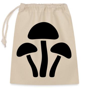 Mushrooms Icon - Closable cotton gift bag (25x30cm) - nature - Front