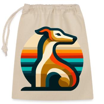 Galgo-Logo Nr2 - Verschließbarer Geschenkbeutel aus Baumwolle (25x30cm) - Natur - Vorne