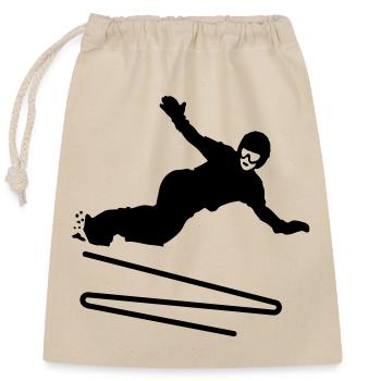 Planche à neige - Sac cadeau en coton avec cordon (25 x 30 cm) - nature - Devant