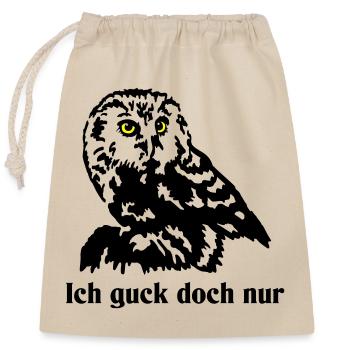 Steinkauz - Verschließbarer Geschenkbeutel aus Baumwolle (25x30cm) - Natur - Vorne