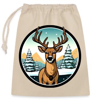 Hirsche Fans - Verschließbarer Geschenkbeutel aus Baumwolle (25x30cm) - Natur - Vorne