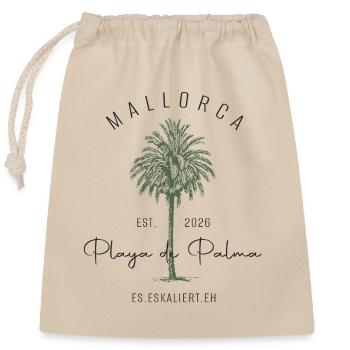Mallorca Palmenlogo est. 2026 - Verschließbarer Geschenkbeutel aus Baumwolle (25x30cm) - Natur - Vorne
