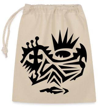 Tatouage tribal sur le visage avec croix - Sac cadeau en coton avec cordon (25 x 30 cm) - nature - Devant