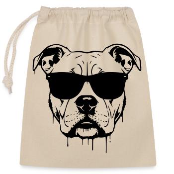 Graffiti des lunettes Pitbull - Sac cadeau en coton avec cordon (25 x 30 cm) - nature - Devant