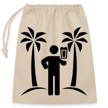 Urlaub Symbol Party - Verschließbarer Geschenkbeutel aus Baumwolle (25x30cm) - Natur - Vorne