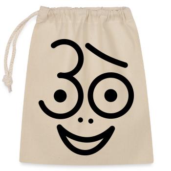 Juhu 30 years! - Closable cotton gift bag (25x30cm) - nature - Front