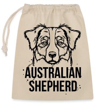 Australian Shepherd - Verschließbarer Geschenkbeutel aus Baumwolle (25x30cm) - Natur - Vorne