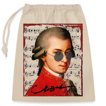 Wolfgang Amadeus Mozart - Sac cadeau en coton avec cordon (25 x 30 cm) - nature - Devant