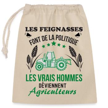 Agriculteurs - Sac cadeau en coton avec cordon (25 x 30 cm) - nature - Devant