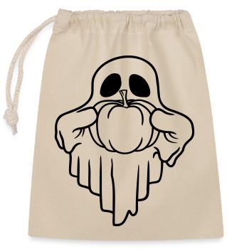 Halloween Pumpkin Ghost Comic - Closable cotton gift bag (25x30cm) - nature - Front