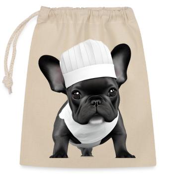 Bulldogge Hunde Hundebesitzer Gastronom Hund Köche - Verschließbarer Geschenkbeutel aus Baumwolle (25x30cm) - Natur - Vorne