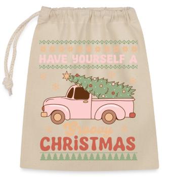 Pull de Noël moche - Sac cadeau en coton avec cordon (25 x 30 cm) - nature - Devant