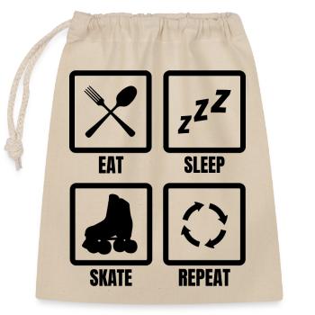 Roller Skater Tagesablauf - Verschließbarer Geschenkbeutel aus Baumwolle (25x30cm) - Natur - Vorne