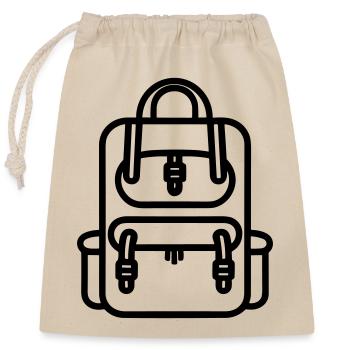 Rucksack - Verschließbarer Geschenkbeutel aus Baumwolle (25x30cm) - Natur - Vorne