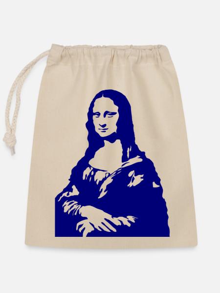 Mona Lisa - Verschließbarer Geschenkbeutel aus Baumwolle (25x30cm) - Natur