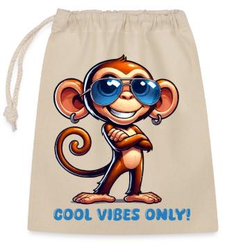 affe sonnenbrille cool - Verschließbarer Geschenkbeutel aus Baumwolle (25x30cm) - Natur - Vorne