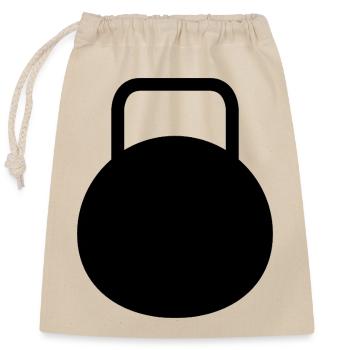 Kettle bell - Closable cotton gift bag (25x30cm) - nature - Front