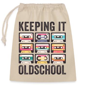80er 90er Jahre Kassette Mixtape Retro Lustig - Verschließbarer Geschenkbeutel aus Baumwolle (25x30cm) - Natur - Vorne
