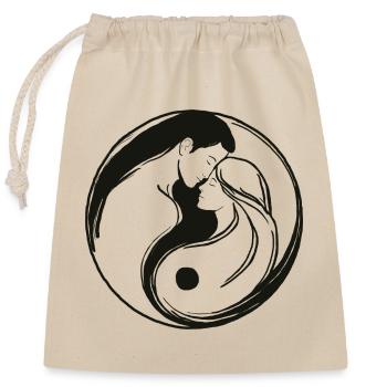 Yin Yang, Male and Female Energy in Balance - Closable cotton gift bag (25x30cm) - nature - Front