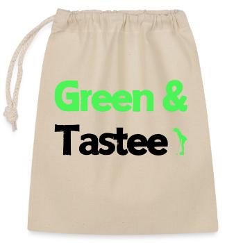 Green & Tastee Golferin - Verschließbarer Geschenkbeutel aus Baumwolle (25x30cm) - Natur - Vorne