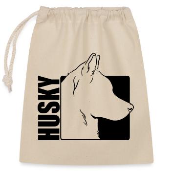 Husky Profil Chiens Chien Wilsigns - Sac cadeau en coton avec cordon (25 x 30 cm) - nature - Devant