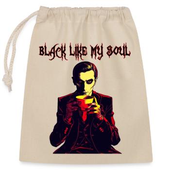 Un vampire effrayant buvant du café - Sac cadeau en coton avec cordon (25 x 30 cm) - nature - Devant