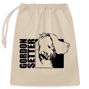 Gordon Setter Profil Hunde Hund Wilsigns - Verschließbarer Geschenkbeutel aus Baumwolle (25x30cm) - Natur - Vorne