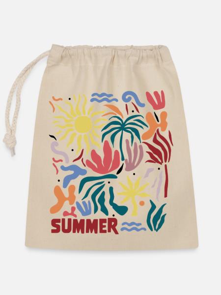 Summer tropical - Verschließbarer Geschenkbeutel aus Baumwolle (25x30cm) - Natur