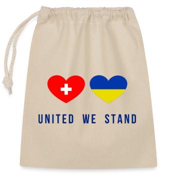 United we stand Switzerland and Ukraine - Closable cotton gift bag (25x30cm) - nature - Front