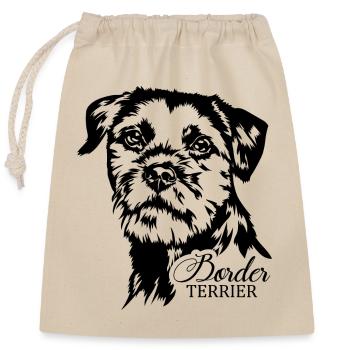 BORDER TERRIER Chien Portrait Chien Chiens Wilsigns - Sac cadeau en coton avec cordon (25 x 30 cm) - nature - Devant
