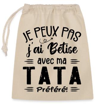 I can't I messed up with my favorite aunt - Closable cotton gift bag (25x30cm) - nature - Front