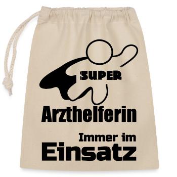 Super Arzthelferin Geschenk - Verschließbarer Geschenkbeutel aus Baumwolle (25x30cm) - Natur - Vorne