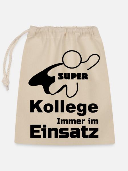 Super Kollege Geschenk - Verschließbarer Geschenkbeutel aus Baumwolle (25x30cm) - Natur